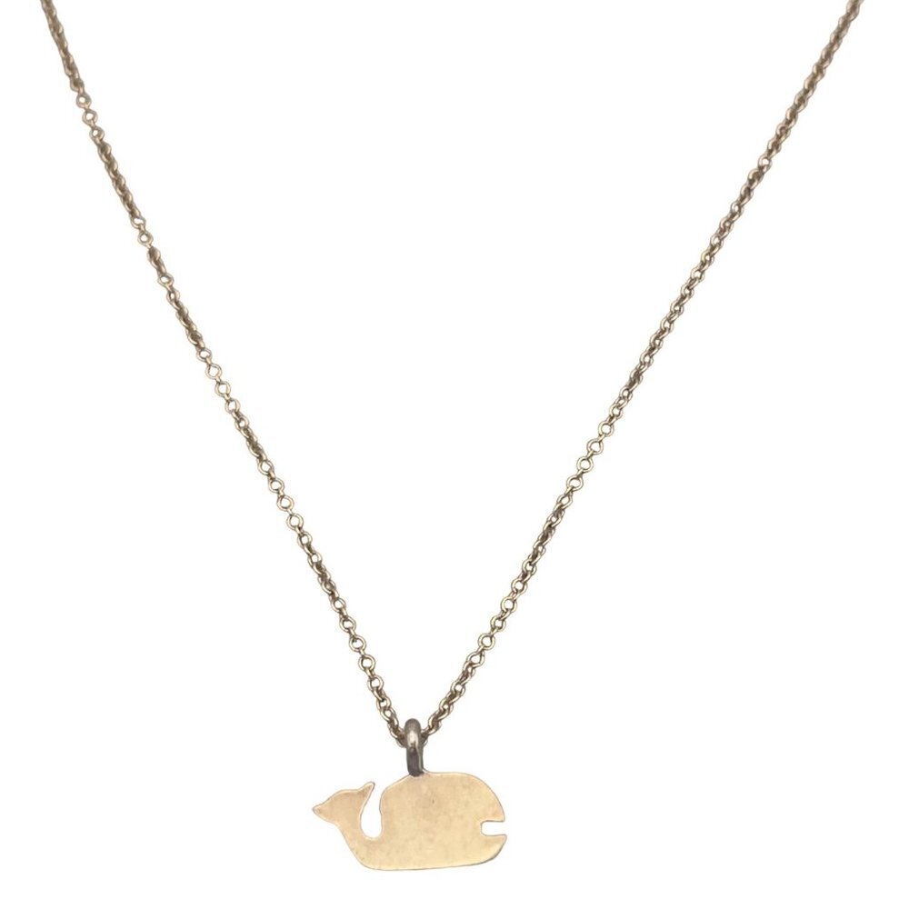 925 Sterling Silver Whale Pendant 1/20 14k Gold Filled Chain Necklace 18 Inches
